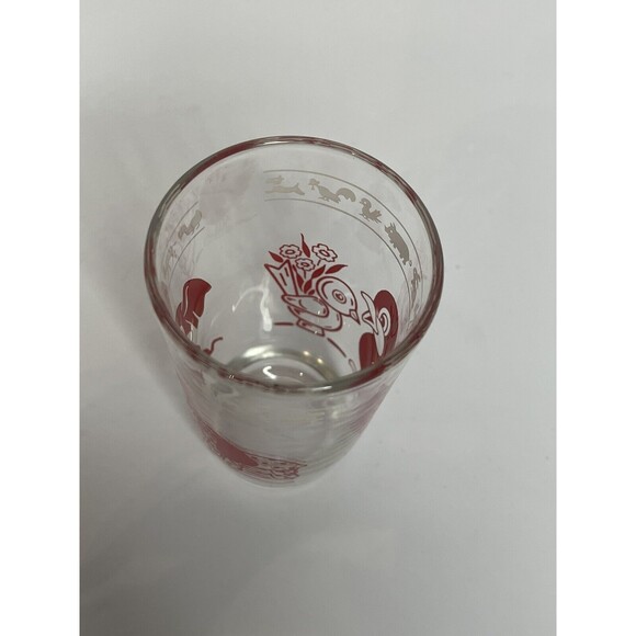 Vintage Libby Juice Glass Red Elephant and Bird Retro Swanky - Picture 4 of 5